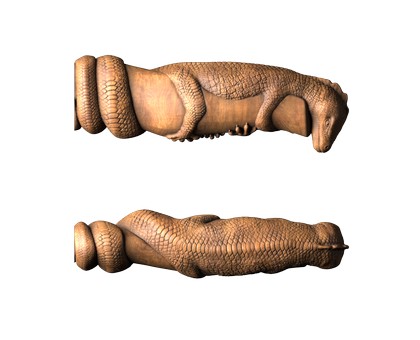 Handle with lizard, 3d models (stl)