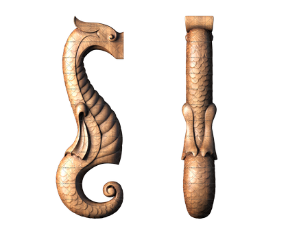 Seahorse handle, 3d models (stl)