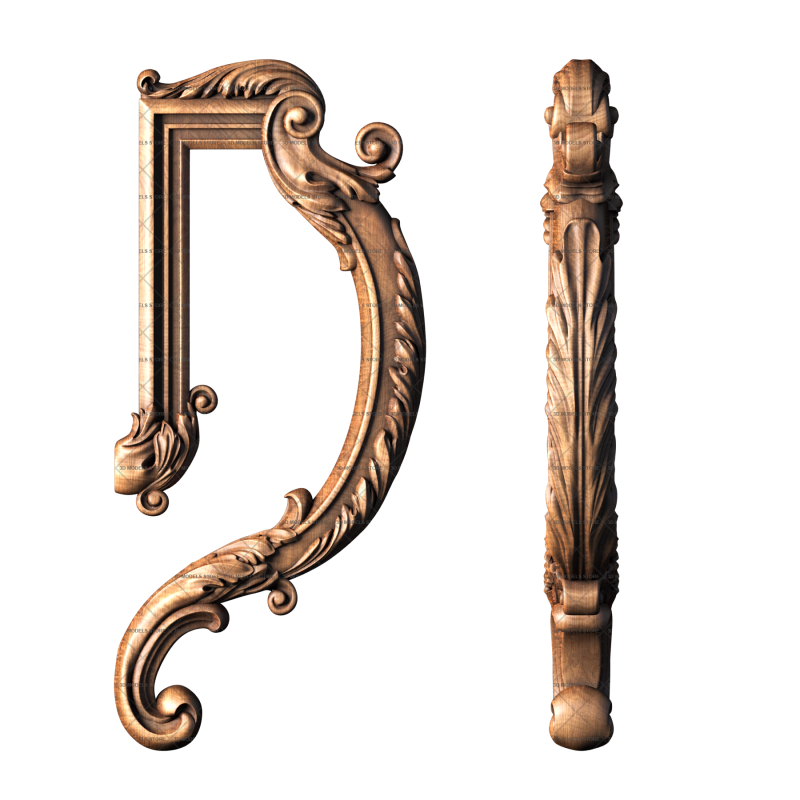 Handle carved, 3d models (stl)