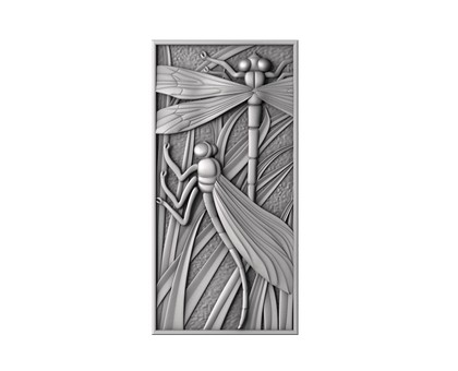 3D panel with dragonflies, 3d models (stl)