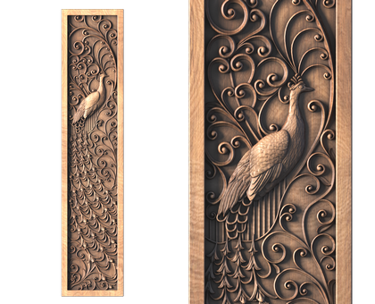 3D panel with bird, 3d models (stl)