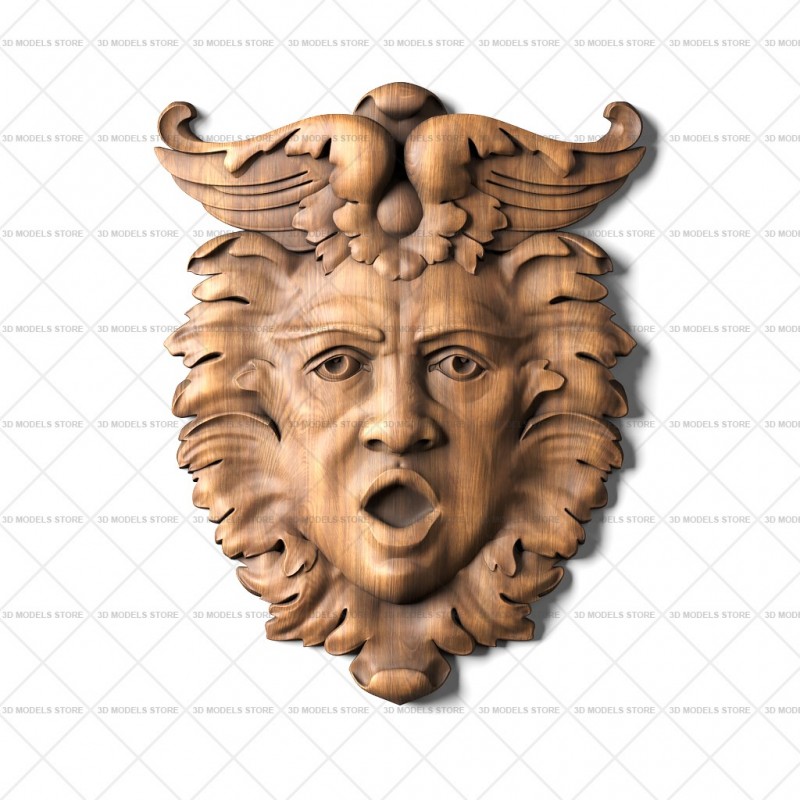 Mascaron Baroque, 3d models (stl)