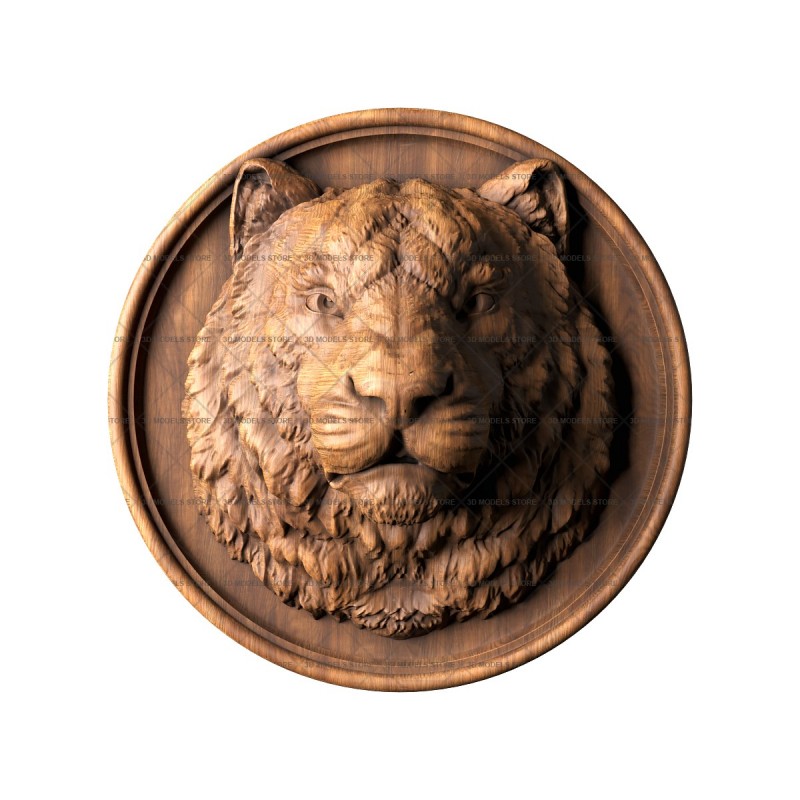 Mascaron tiger, 3d models (stl)