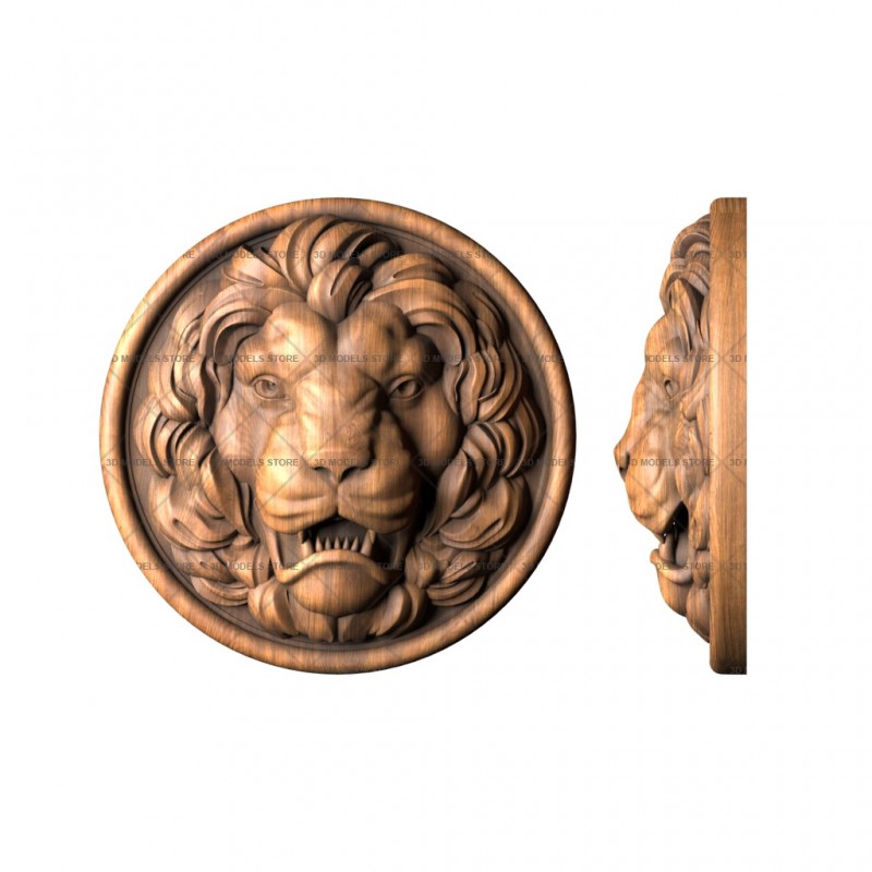 Mascaron Lion, 3d models (stl)