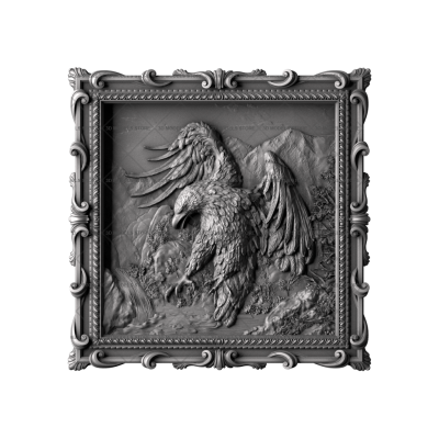 Panel with an eagle, 3d models (stl)