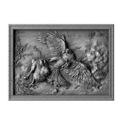 Panel eagle hunting, 3d models (stl)