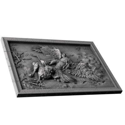 Panel eagle hunting, 3d models (stl)