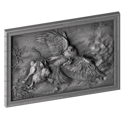 Panel eagle hunting, 3d models (stl)