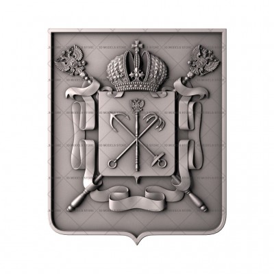 Coat of arms of Saint-Petersburg, 3d models (stl)